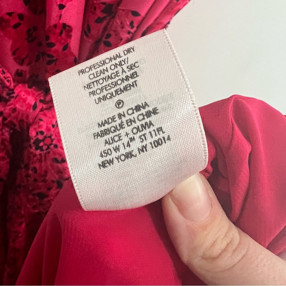 NEW NWT Alice + Olivia Aggie Maxi Dress Bright Pink Multi - Picture 15 of 15
